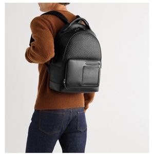 Authentic Zegna Mens leather backpack